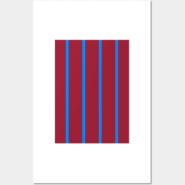 Aston Villa Retro 1993 Claret and Blue Home Wall Art by Culture-Factory